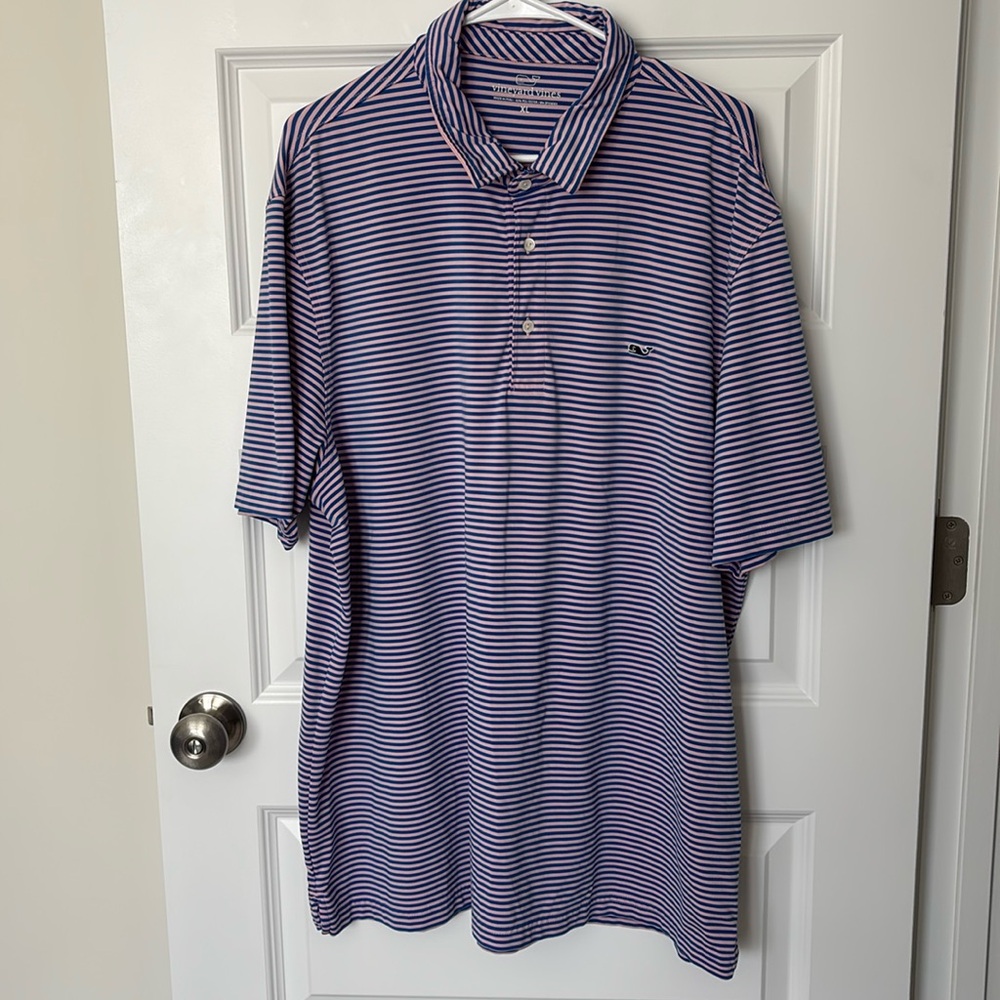Vineyard Vines XL Pink & Blue Polo